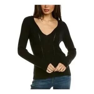 All Saints Rhoda Sweater Plunging V Neck Wool Alpaca Ribbed Fitted Women Small